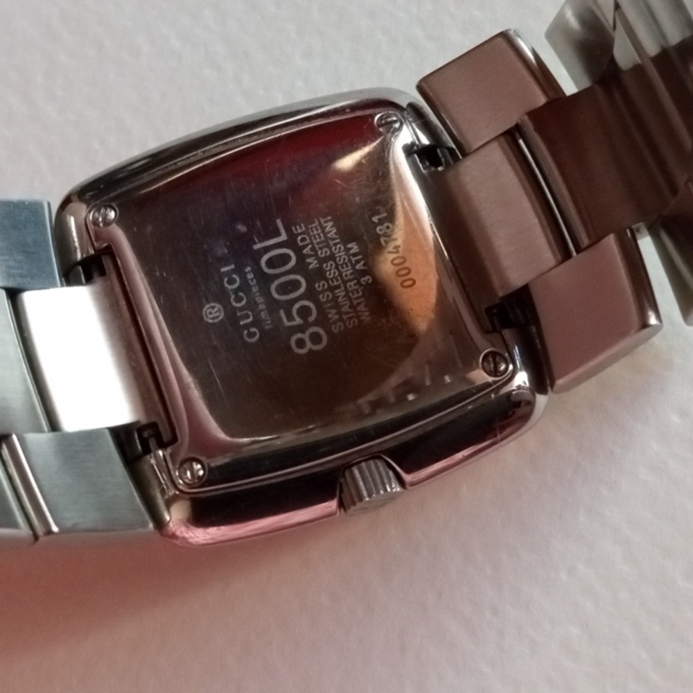 GUCCI Stainless Steel Gray Dial Women's Bracelet Watch 8500L - Picture 3 of 7